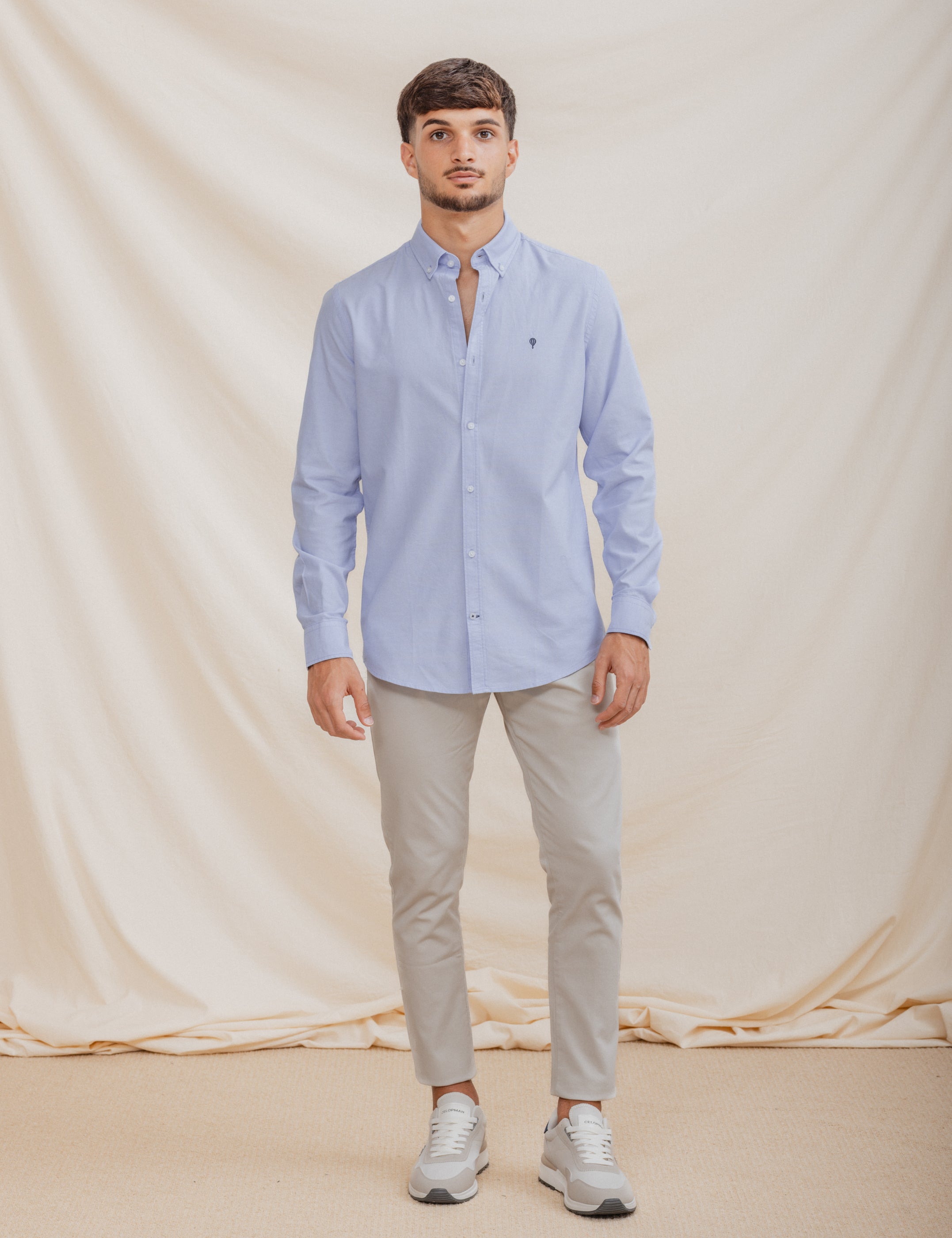 CAMISA OXFORD CELESTE