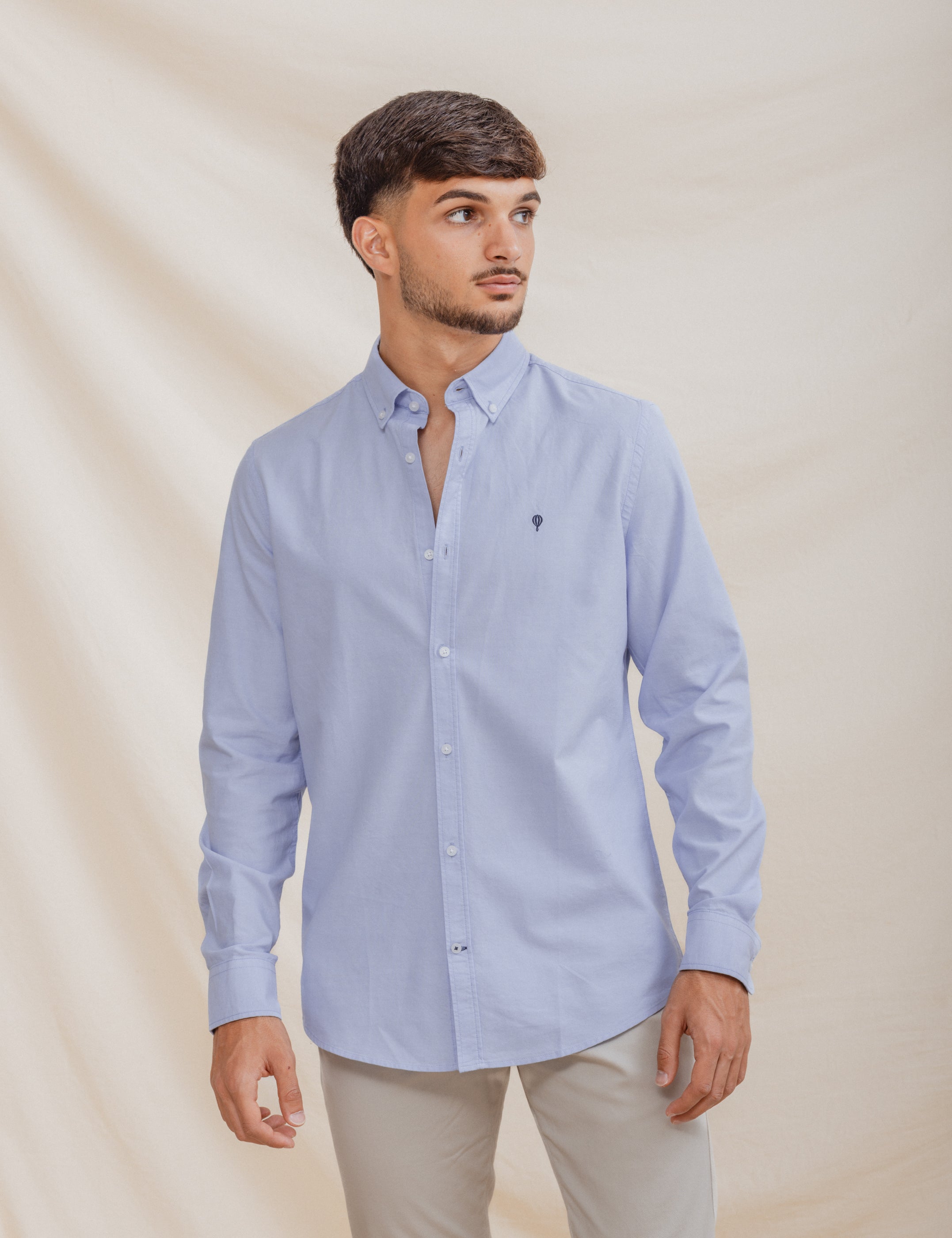CAMISA OXFORD CELESTE