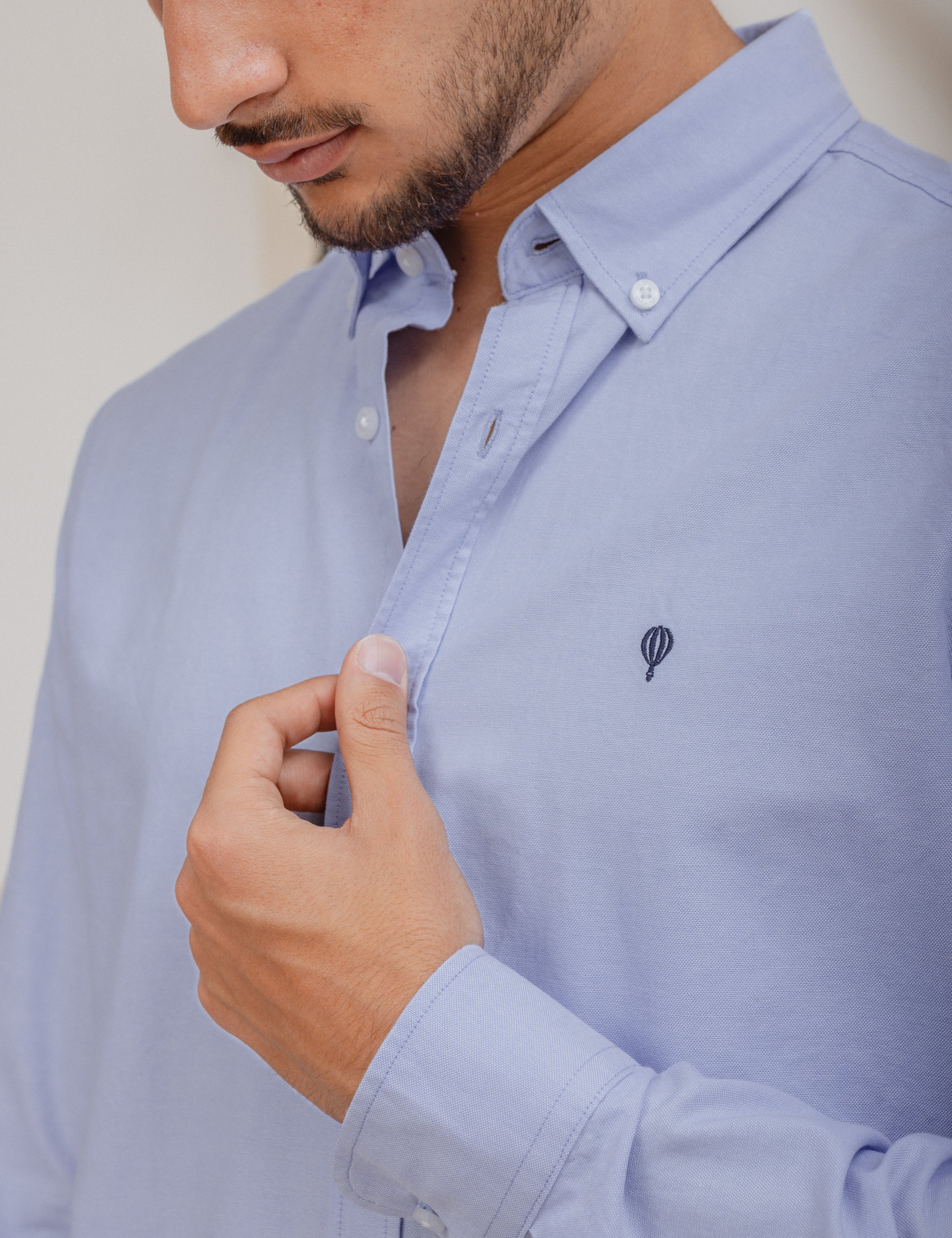 CAMISA OXFORD CELESTE