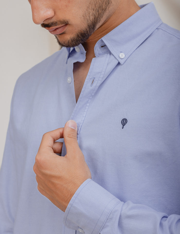 CAMISA OXFORD AZUL-CLARO