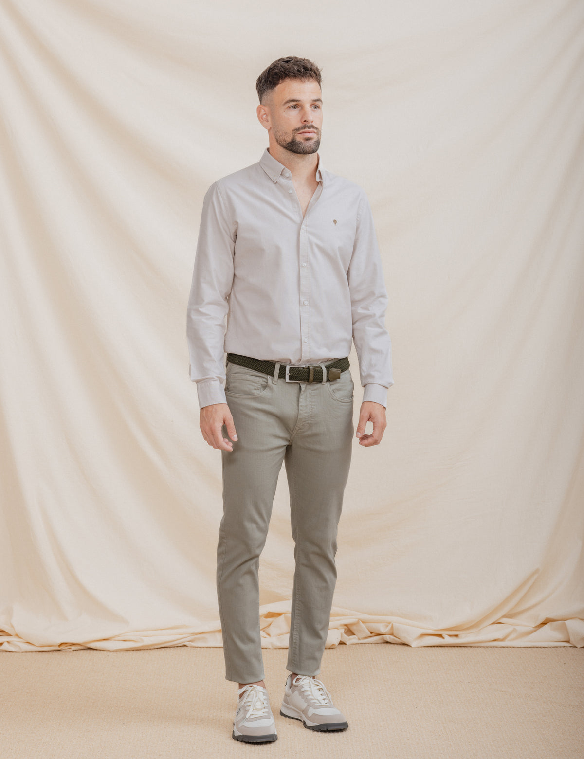 CAMISA OXFORD BEGE