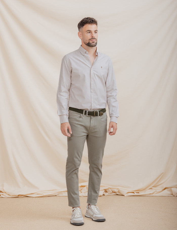 CAMISA OXFORD BEGE