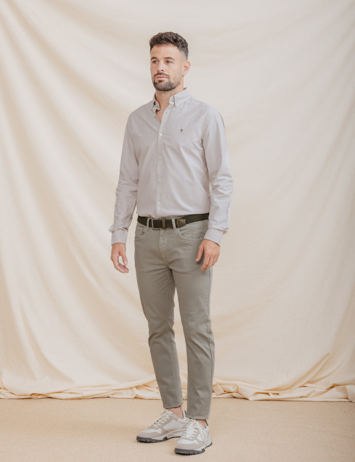 CAMISA OXFORD BEGE