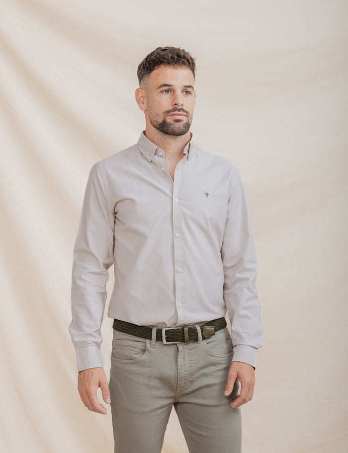 CAMISA OXFORD BEGE