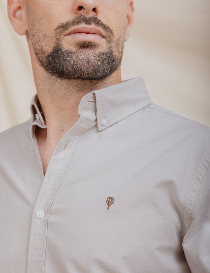 CAMISA OXFORD BEGE