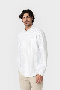 CAMISA OXFORD RAYAS VERDE