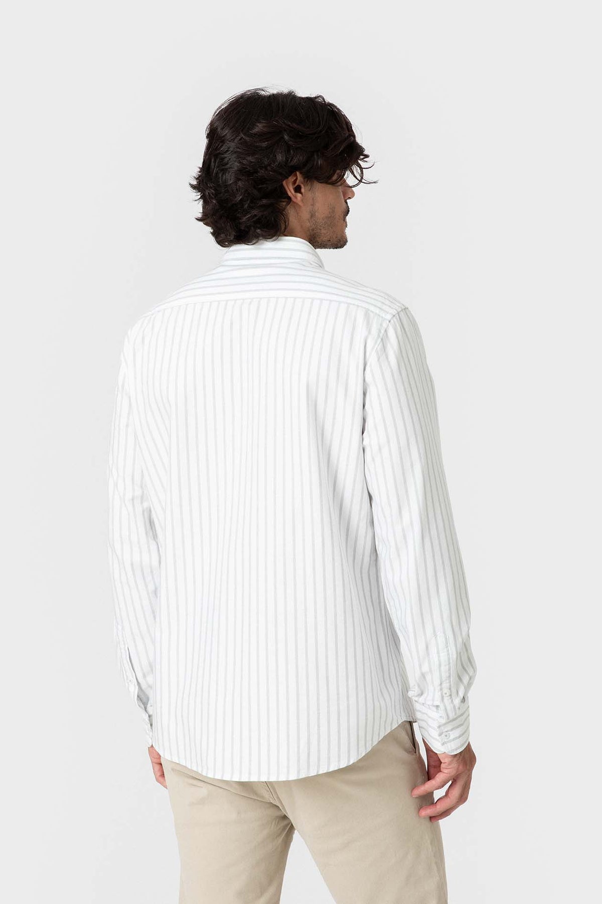 CAMISA OXFORD RAYAS VERDE