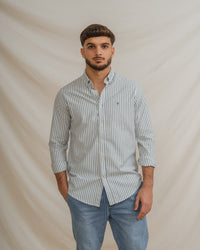 CAMISA OXFORD LISTRA VERDE