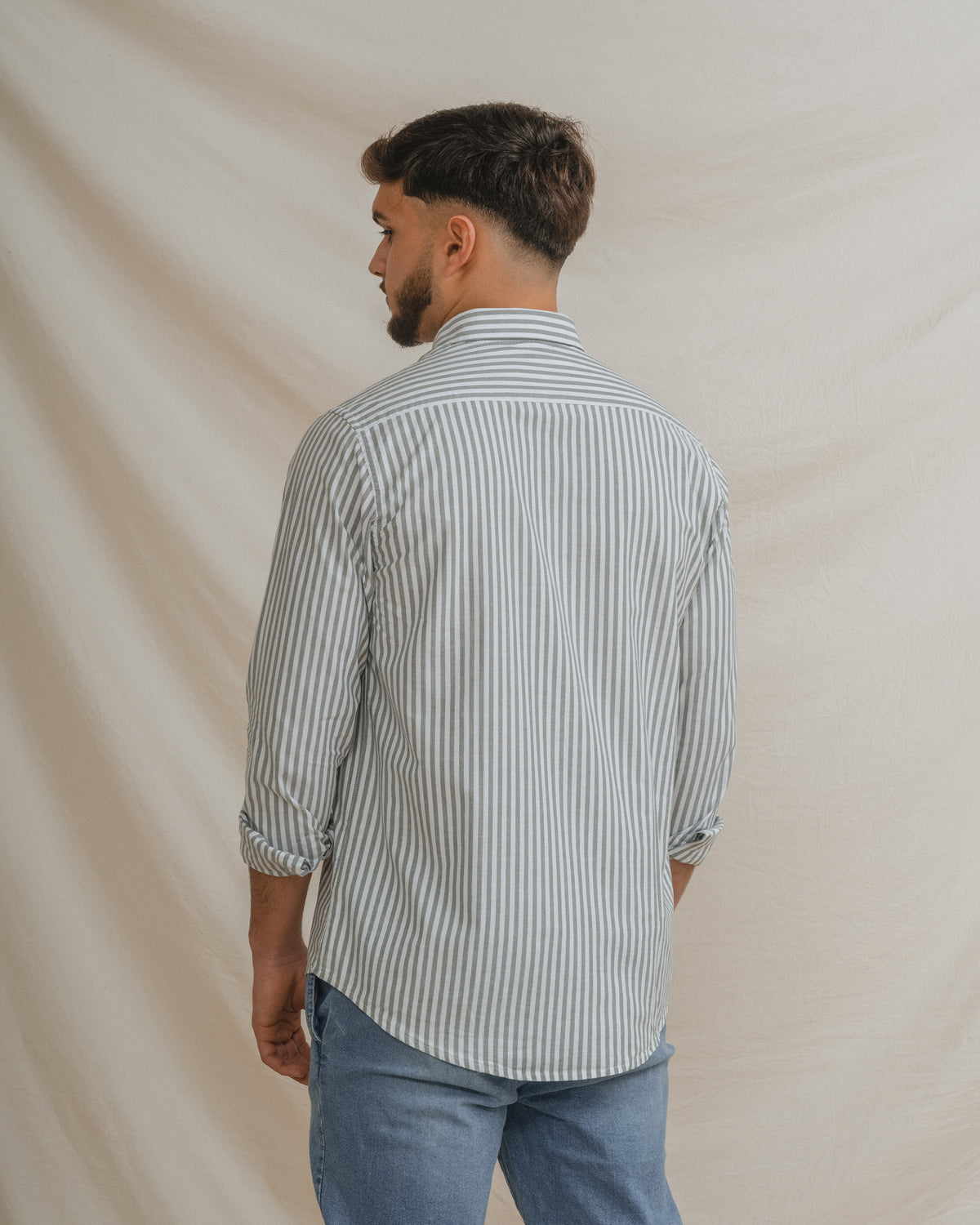 CAMISA OXFORD LISTRA VERDE