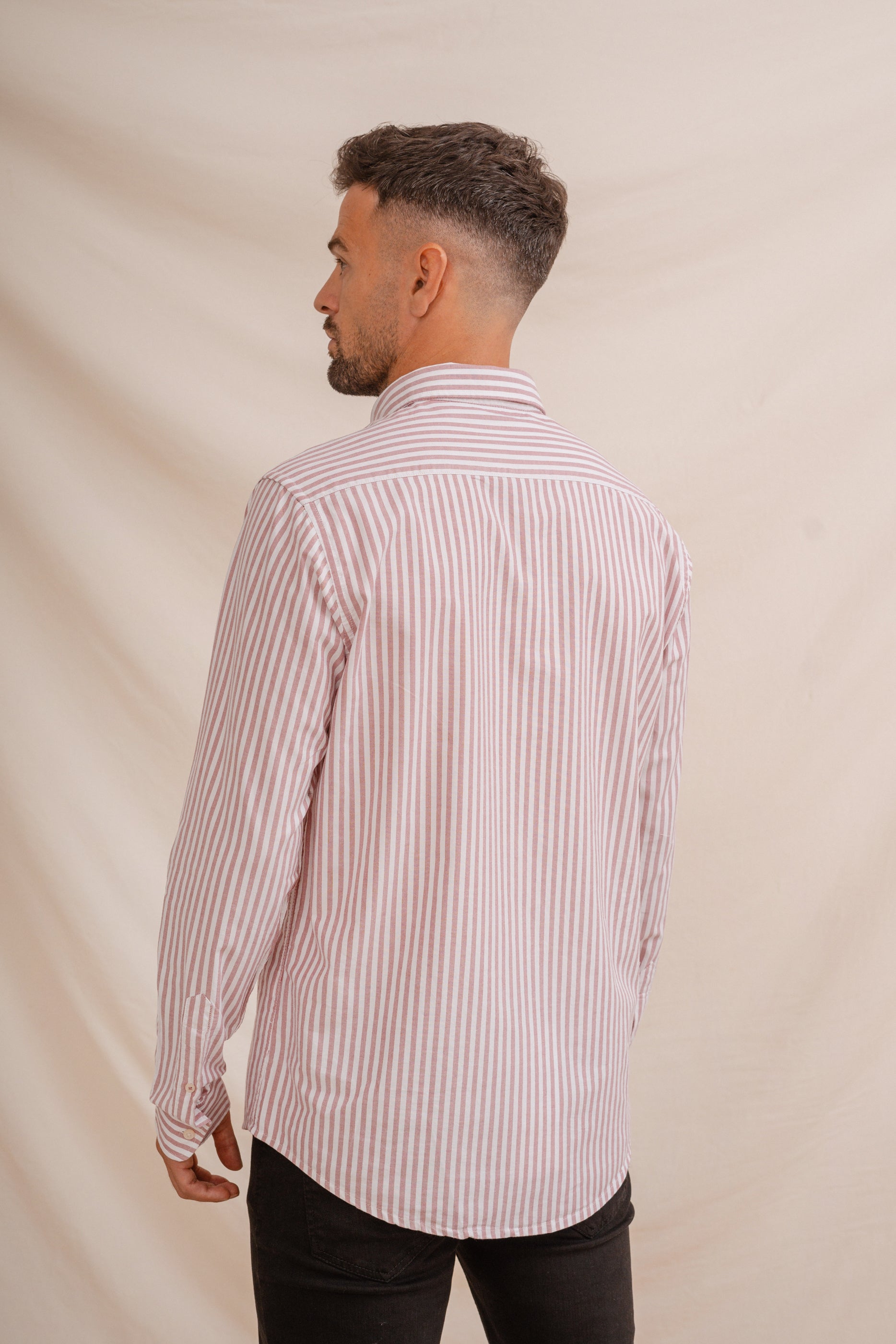CAMISA OXFORD RAYA ROJA