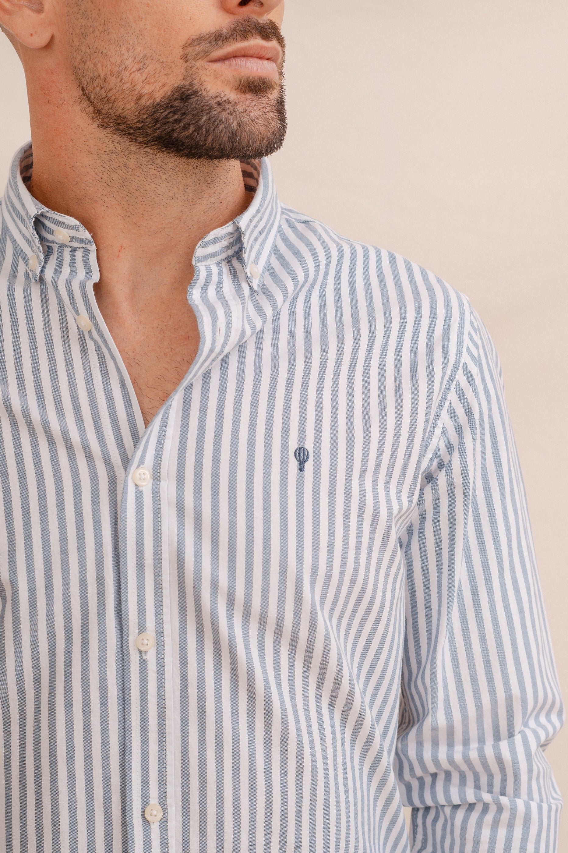 CAMISA OXFORD RAYA CELESTE