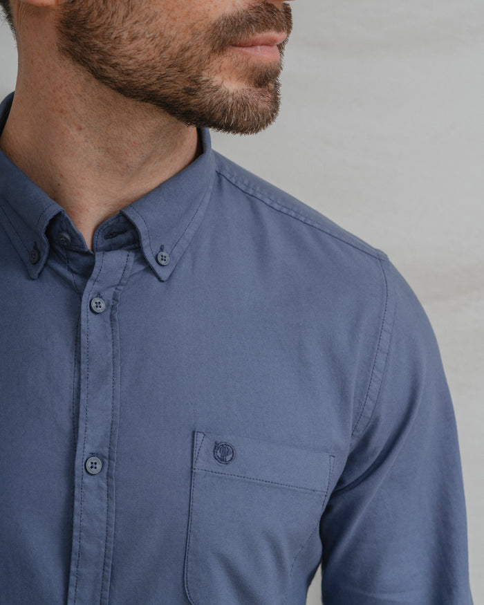 CAMISA OXFORD BOLSO AZUL