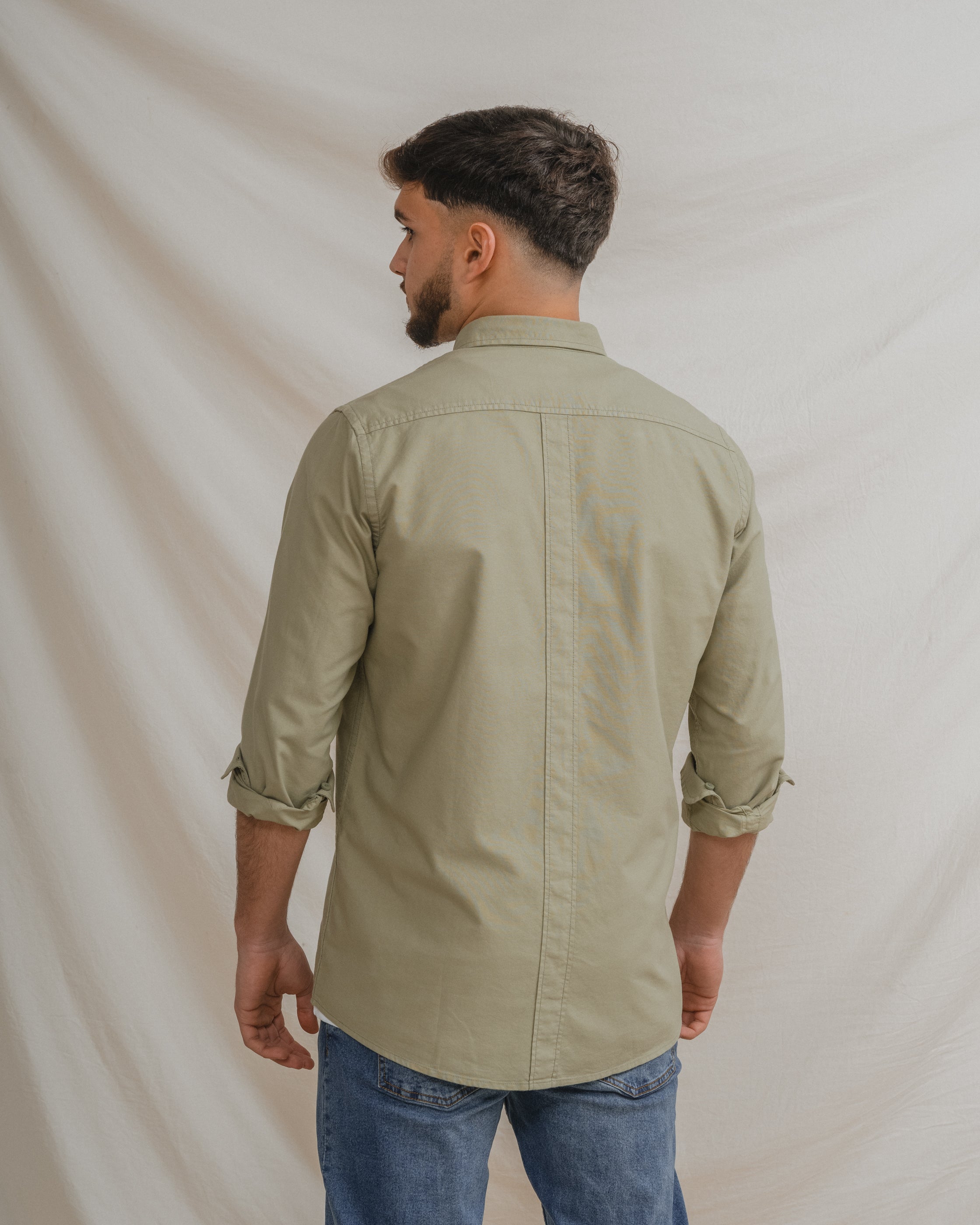 CAMISA OXFORD BOLSILLO VERDE