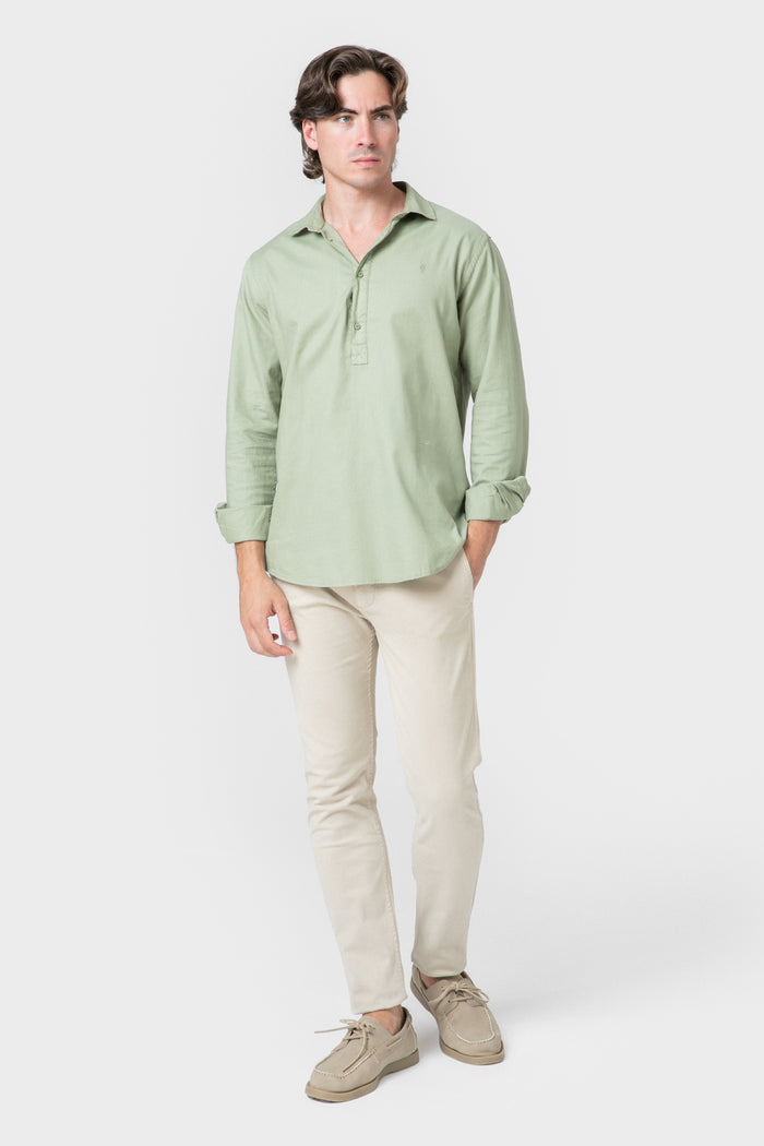 CAMISA POLERA TINTE FALSO VERDE