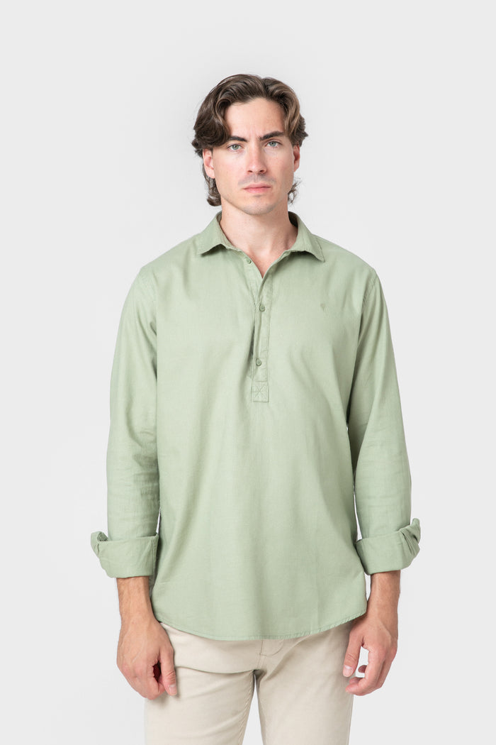 CAMISA POLERA TINTE FALSO VERDE
