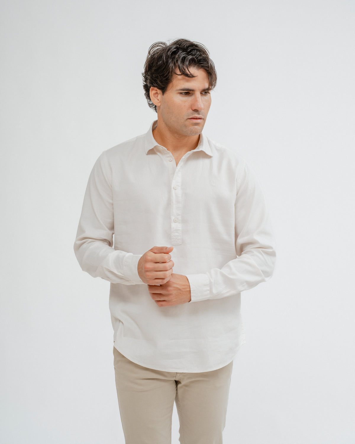 POLO BRANCO FALSO TINGIDO