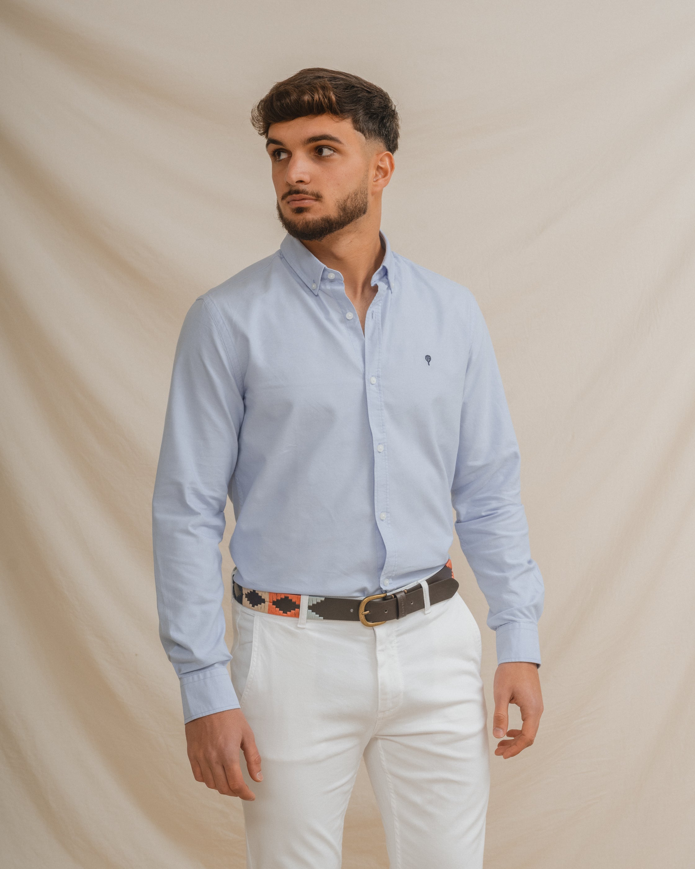 CAMISA OXFORD CELESTE