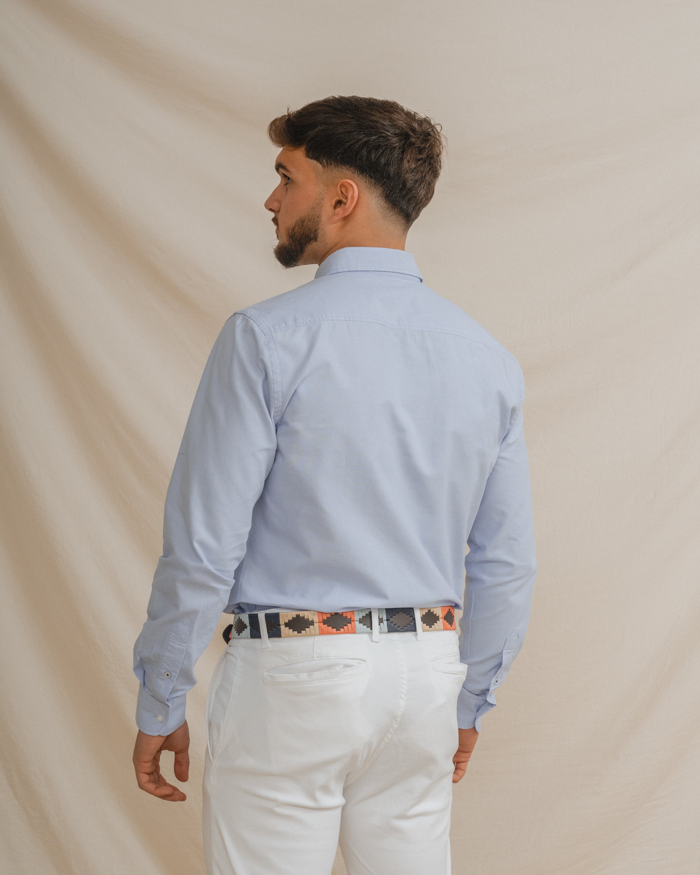 CAMISA OXFORD CELESTE