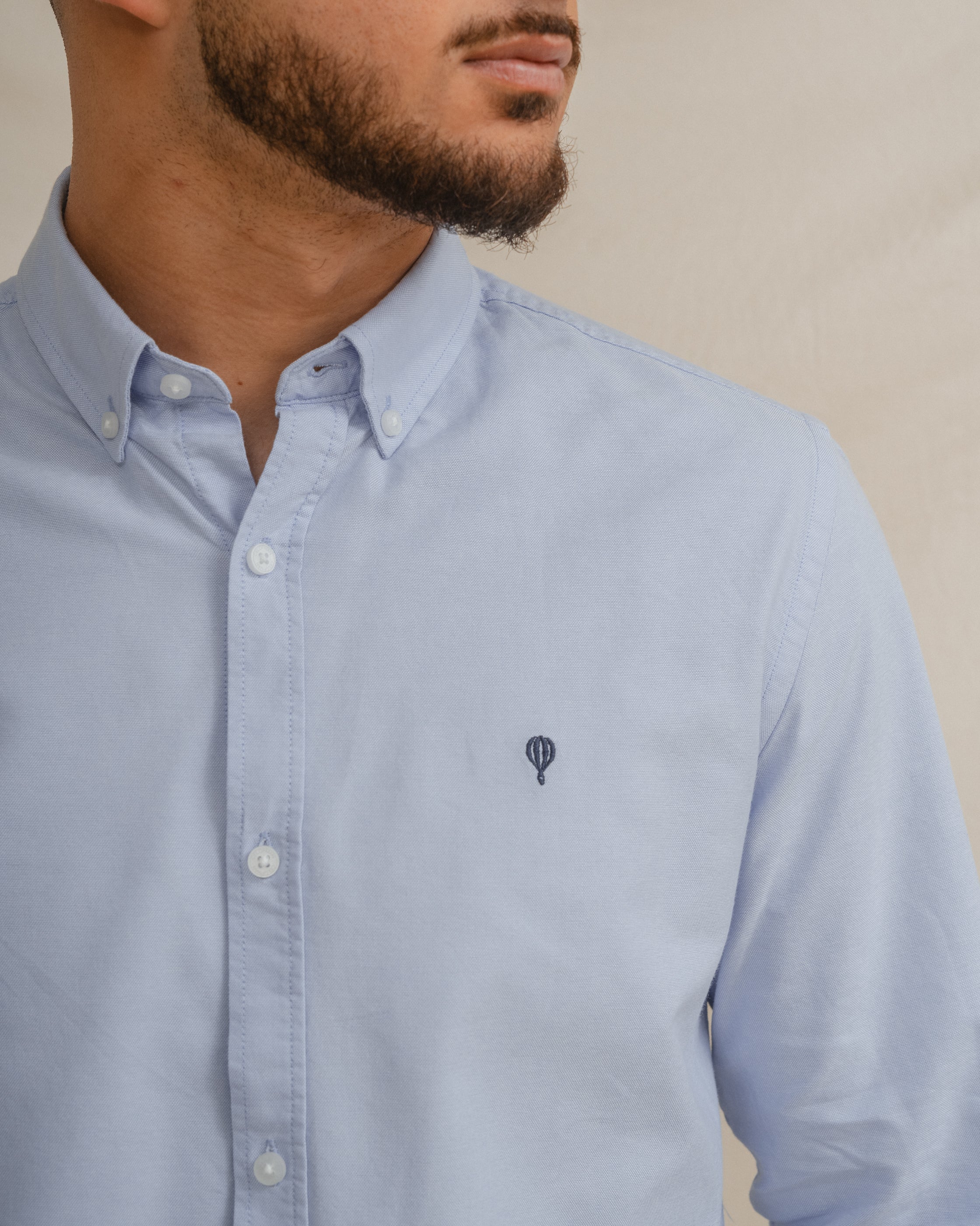 CAMISA OXFORD CELESTE