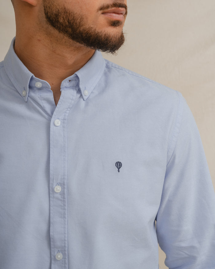 CAMISA OXFORD AZUL-CELESTE