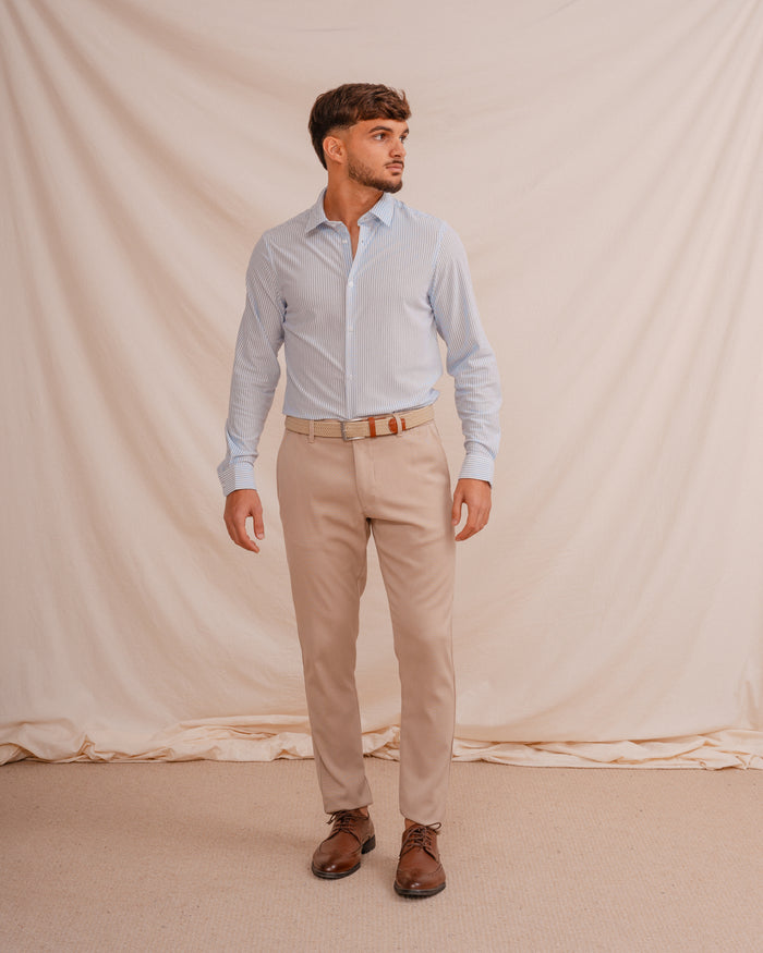 CAMISA RAYA CELESTE