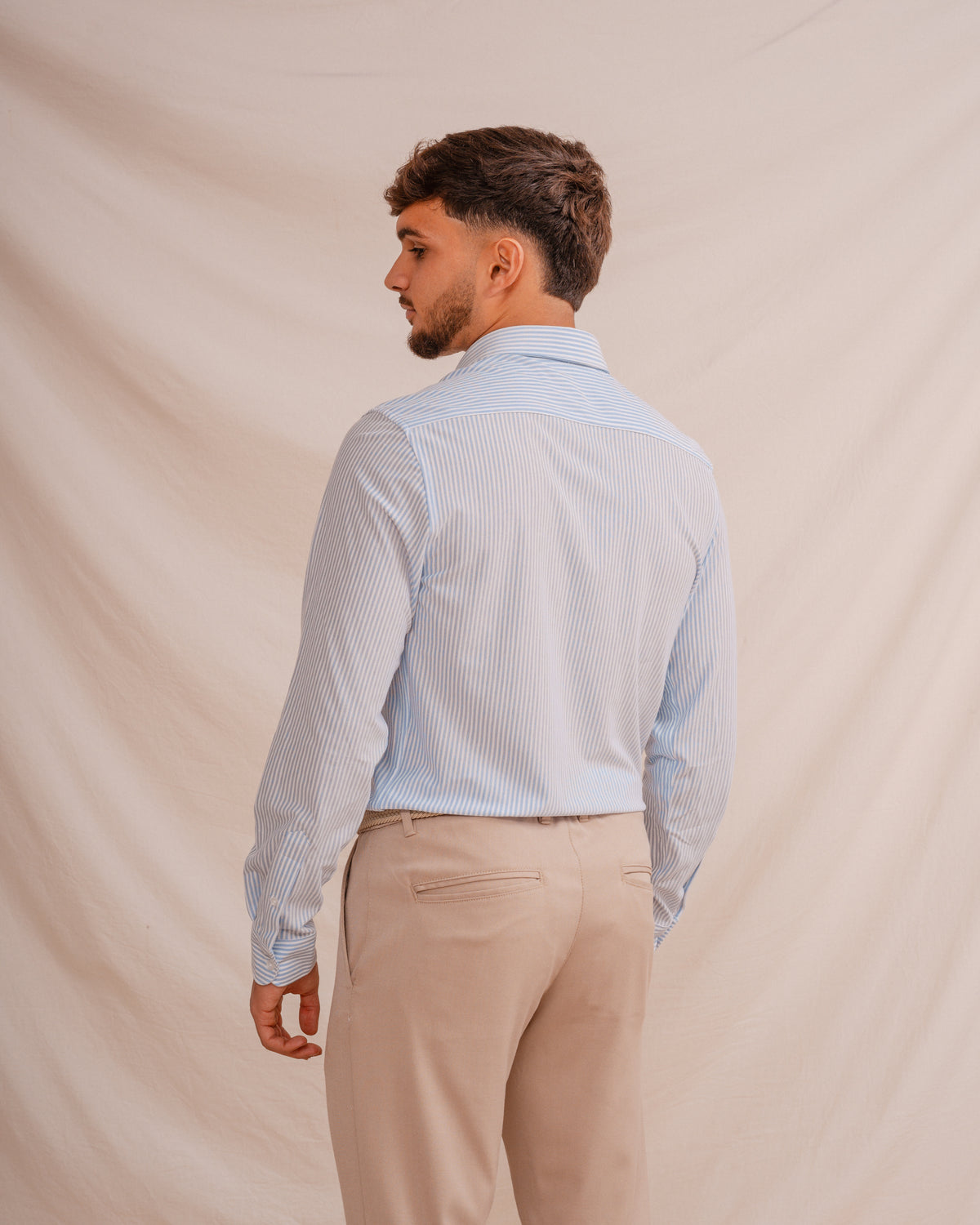 CAMISA DE LISTAS AZUL-CLARAS