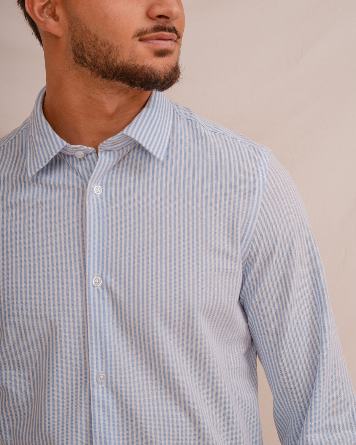 CAMISA DE LISTAS AZUL-CLARAS