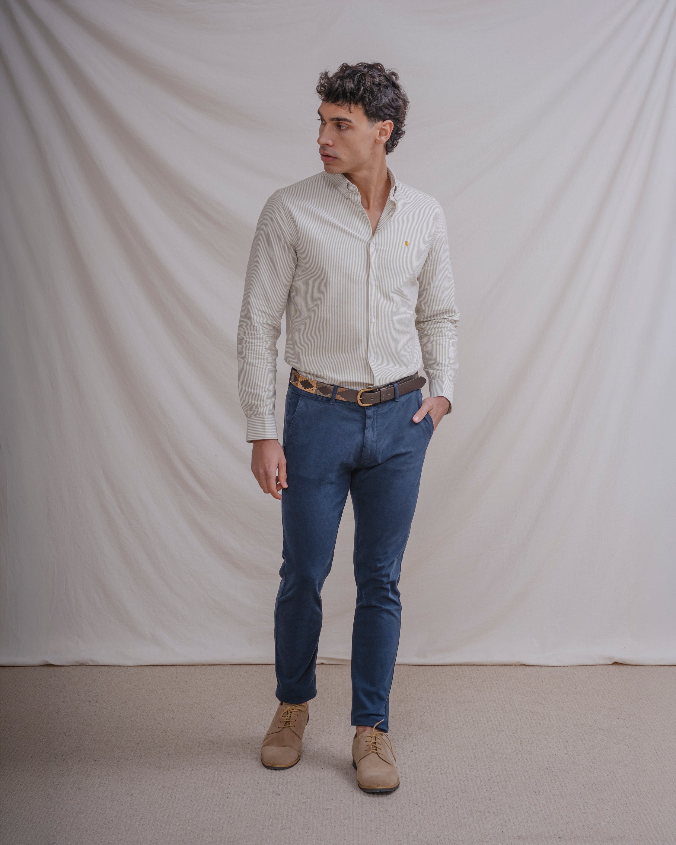 CAMISA OXFORD RAYA VERDE