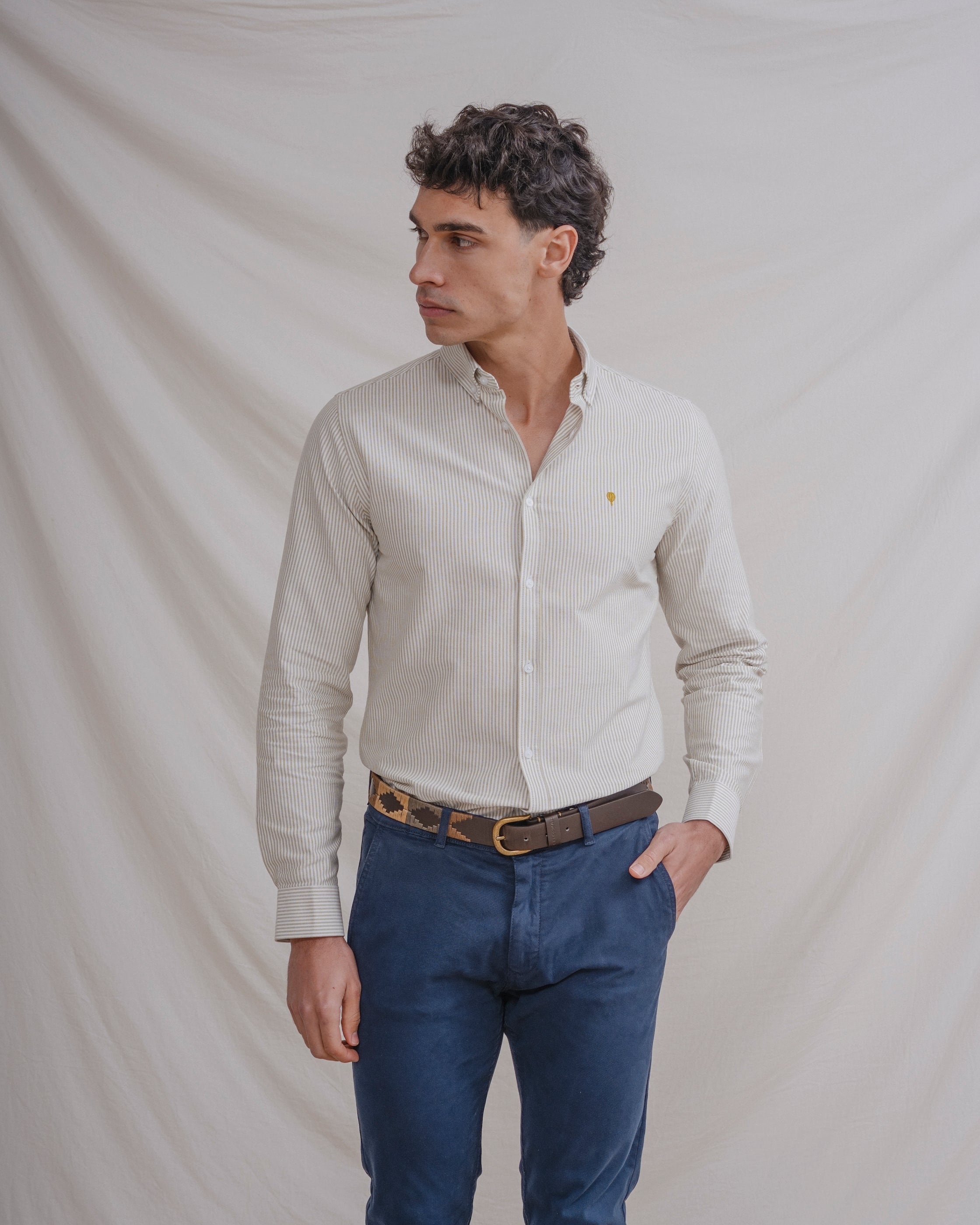 CAMISA OXFORD RAYA VERDE