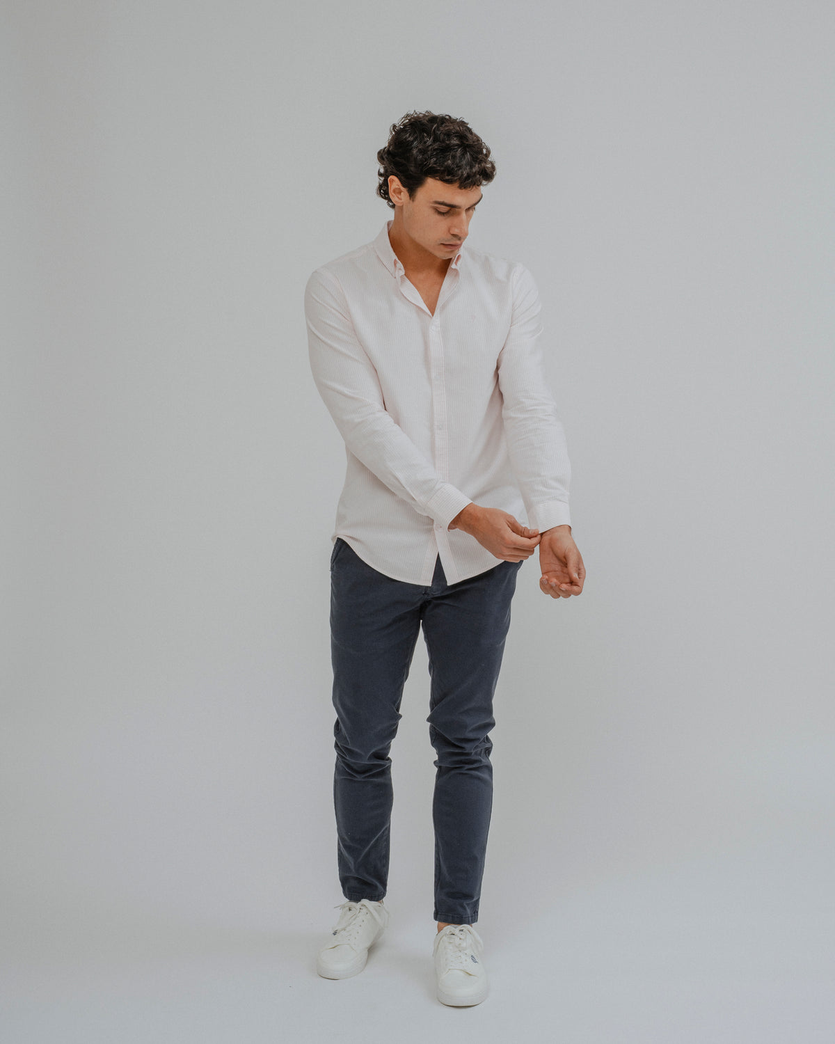 CAMISA OXFORD LISTRADA COR-DE-ROSA