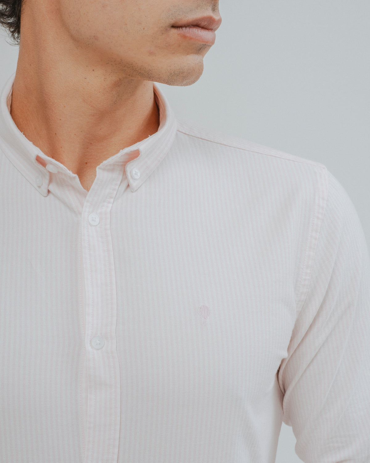 CAMISA OXFORD LISTRADA COR-DE-ROSA