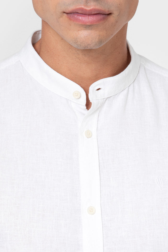 CAMISA LINO BLANCA CUELLO MAO