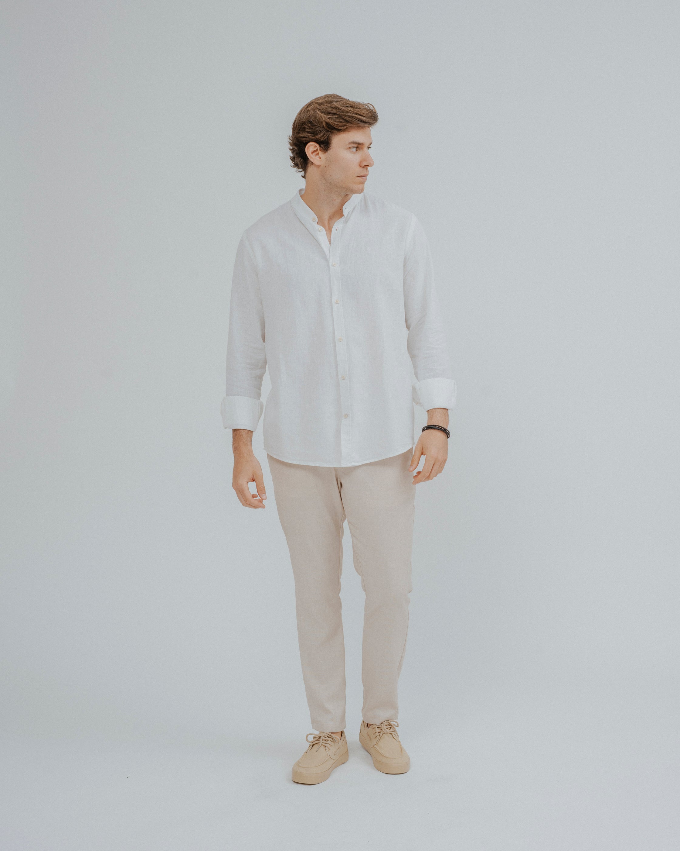 CAMISA LINO BLANCA CUELLO MAO