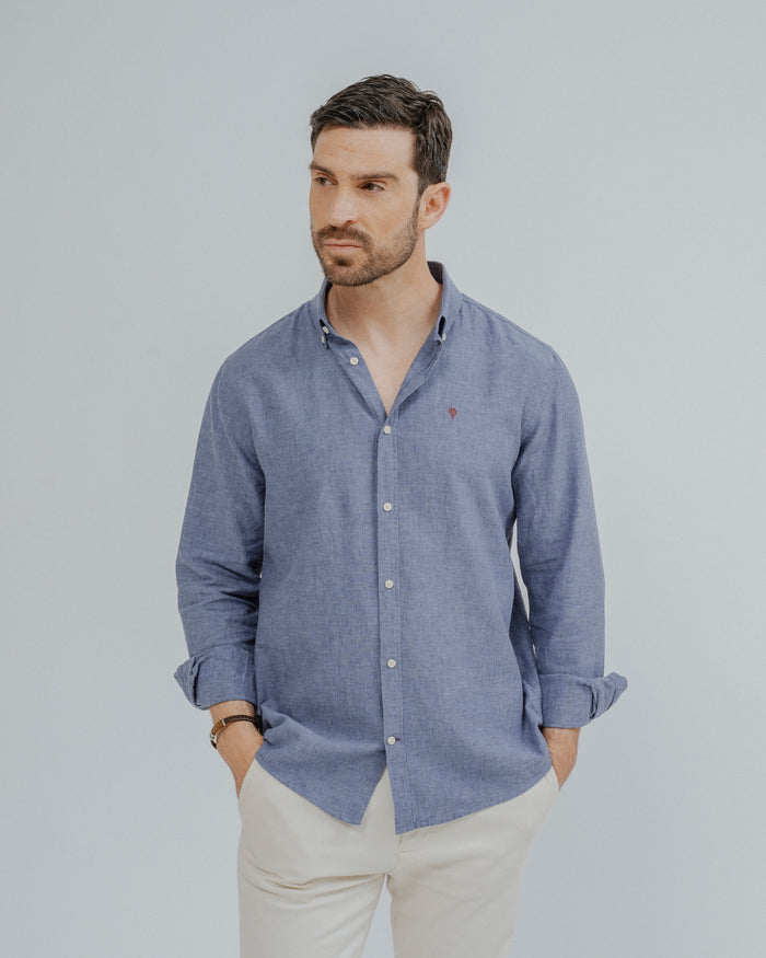 CAMISA LINO AZUL