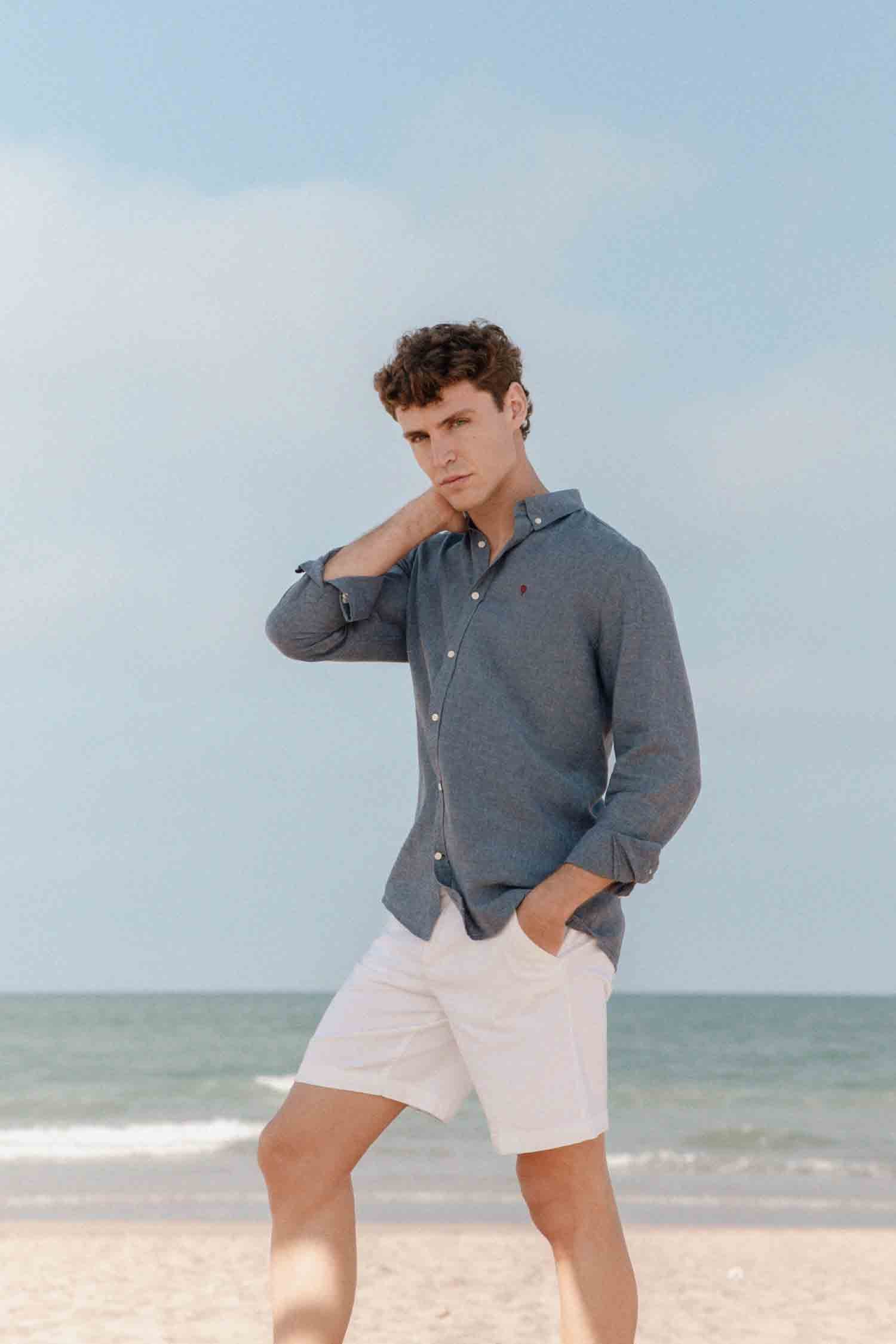 CAMISA LINO AZUL