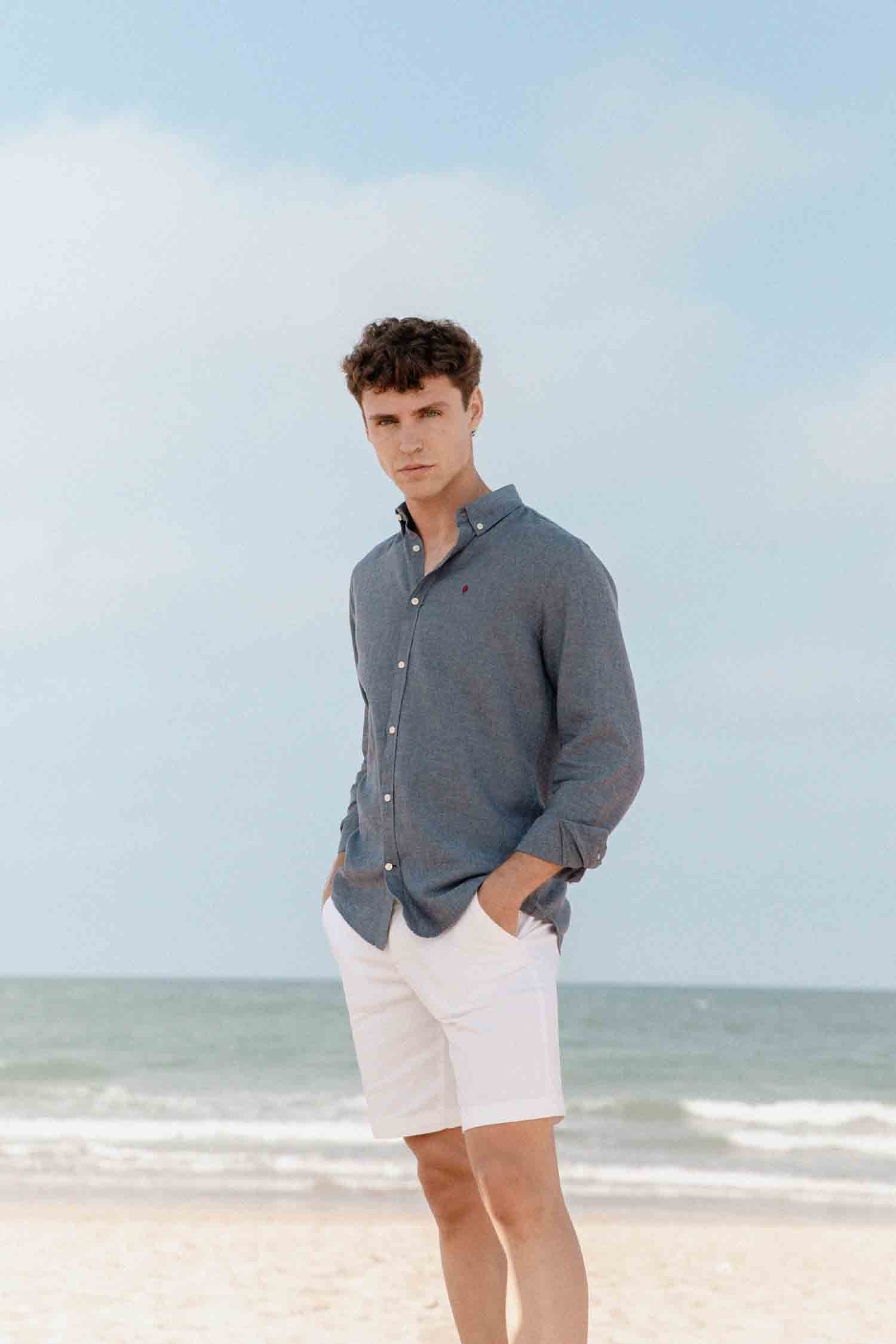 CAMISA LINO AZUL