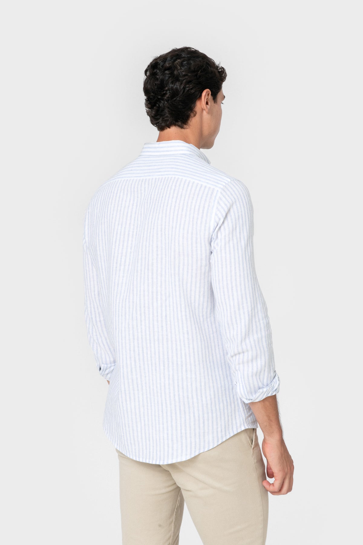 CAMISA LINHO RISCA AZUL-CLARA