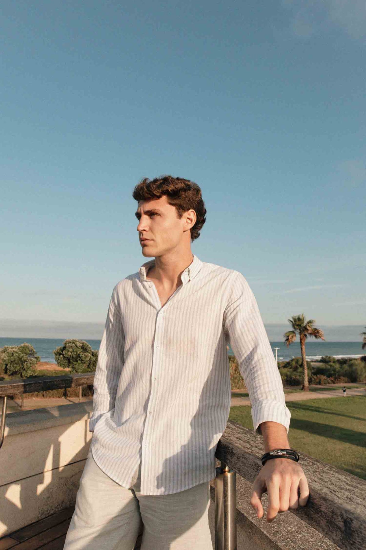 CAMISA LINHO RISCA VERDE