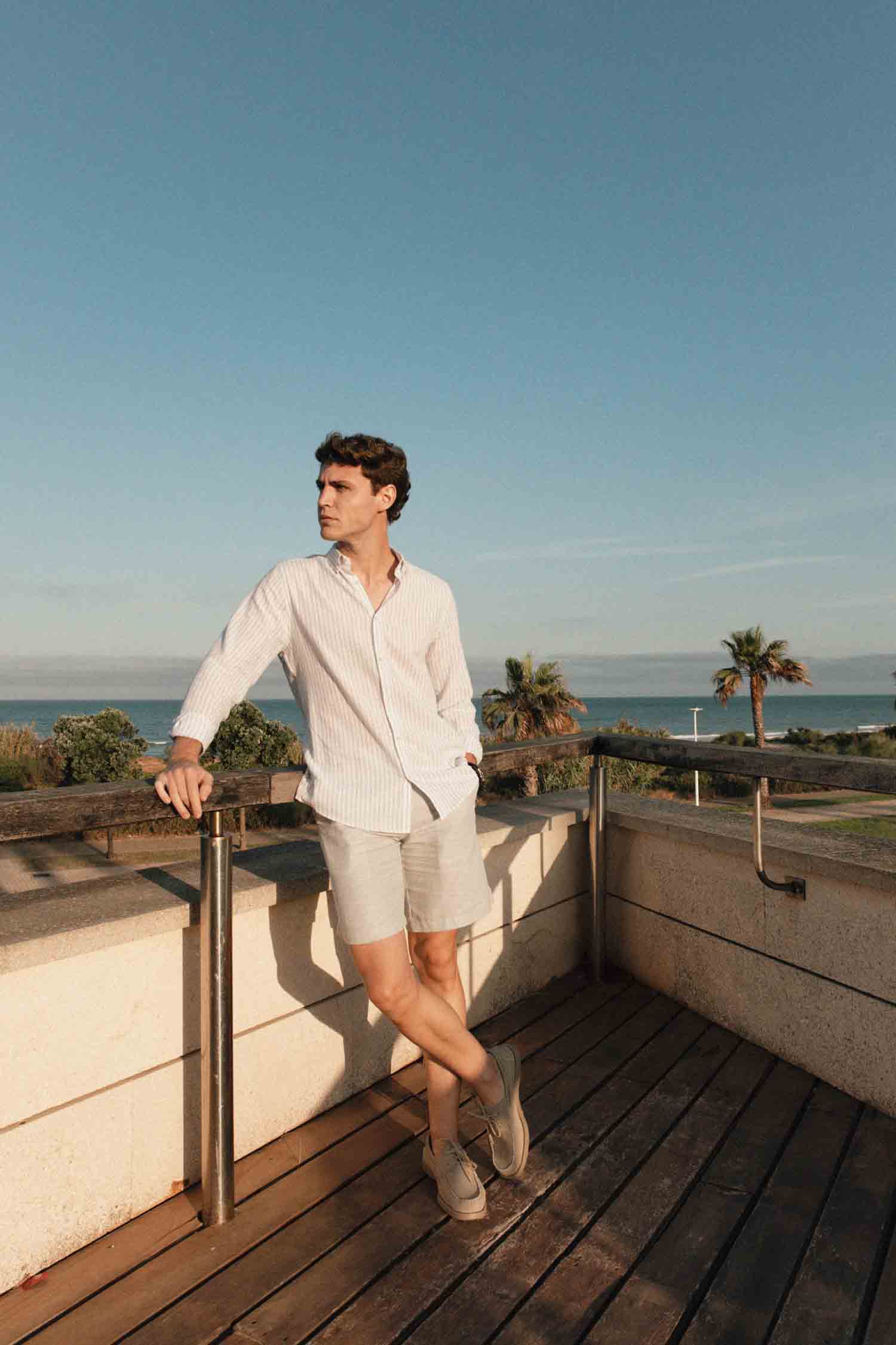 CAMISA LINO RAYA VERDE