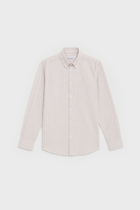 CAMISA OXFORD RAYAS BEIGE
