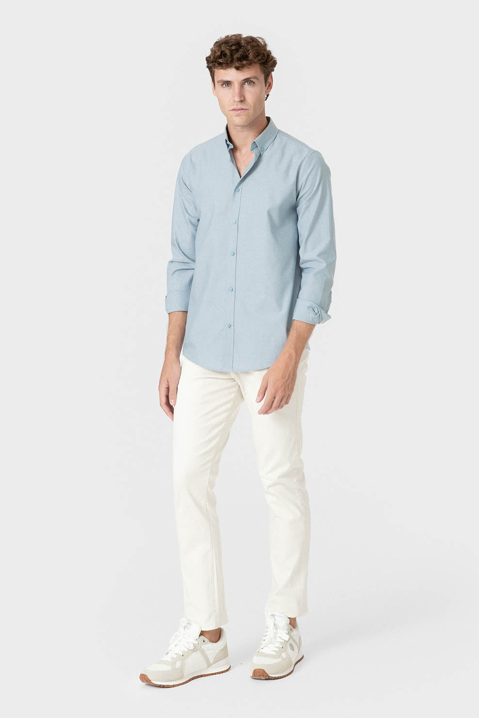 CAMISA OXFORD CELESTE