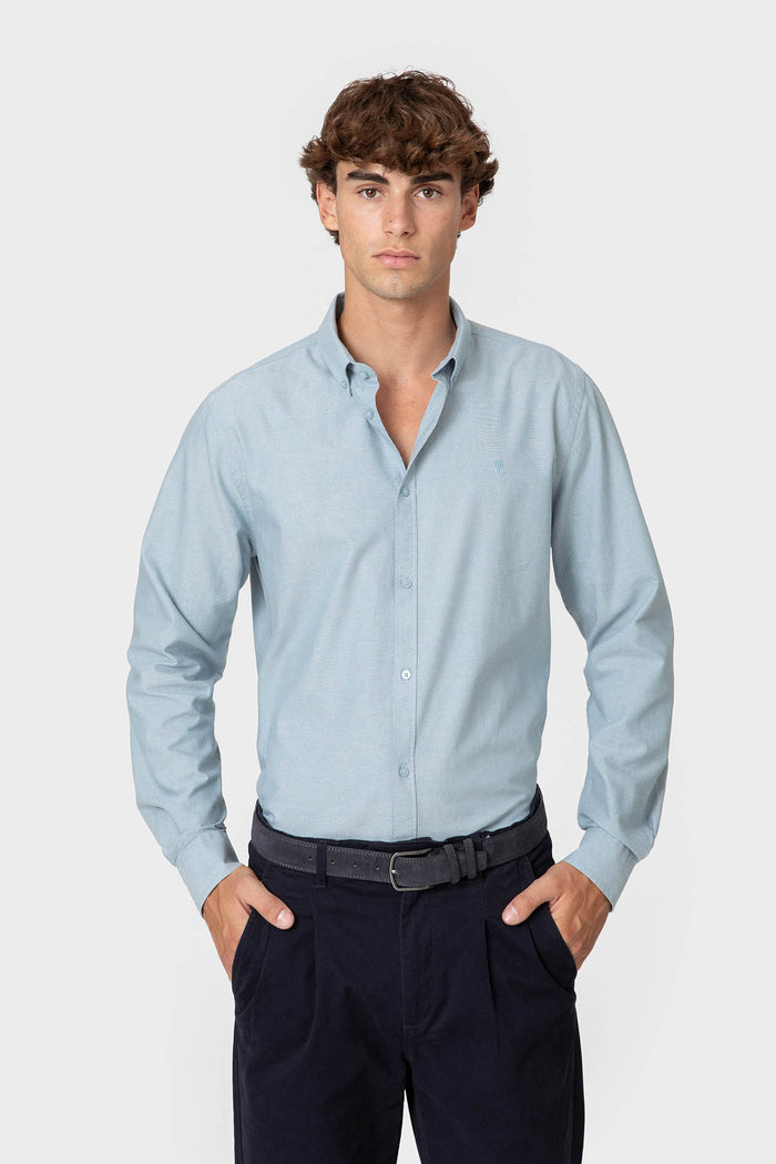 CAMISA OXFORD CELESTE