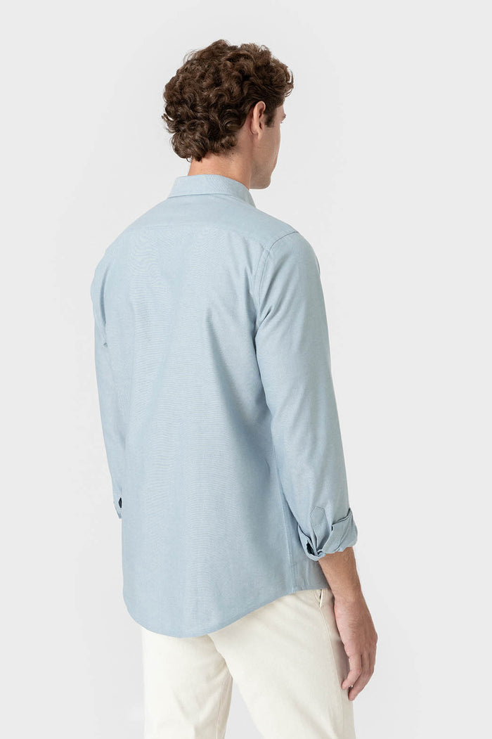 CAMISA OXFORD CELESTE