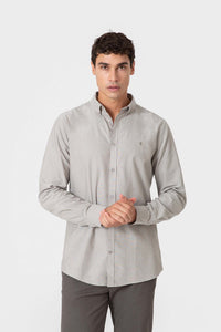 CAMISA OXFORD BEIGE GRISACEO