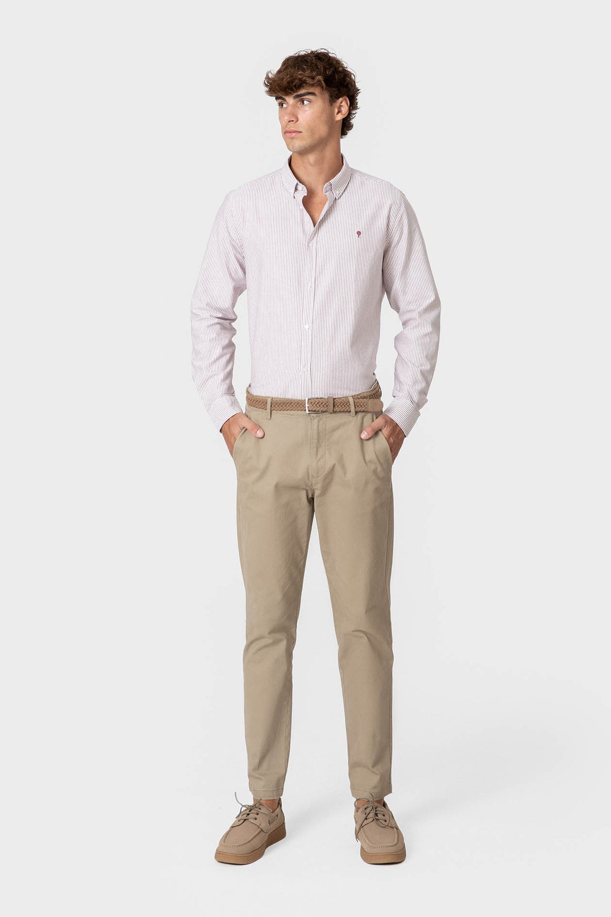 CAMISA OXFORD RAYAS BRUSHED
