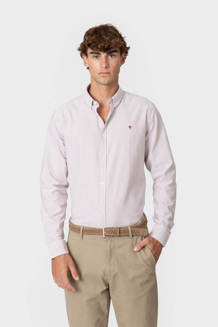 CAMISA OXFORD RAYAS BRUSHED