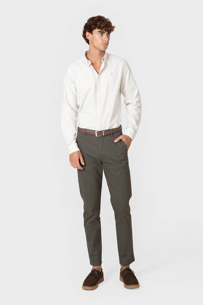 CAMISA OXFORD RAYAS BRUSHED