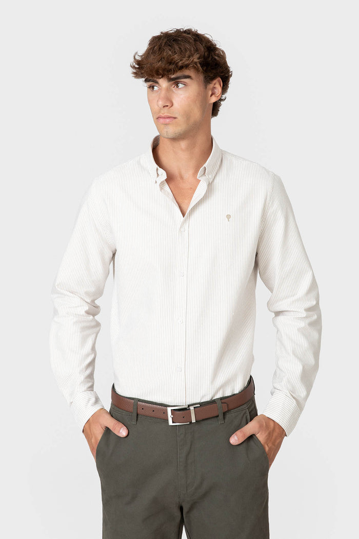 CAMISA OXFORD RAYAS BRUSHED