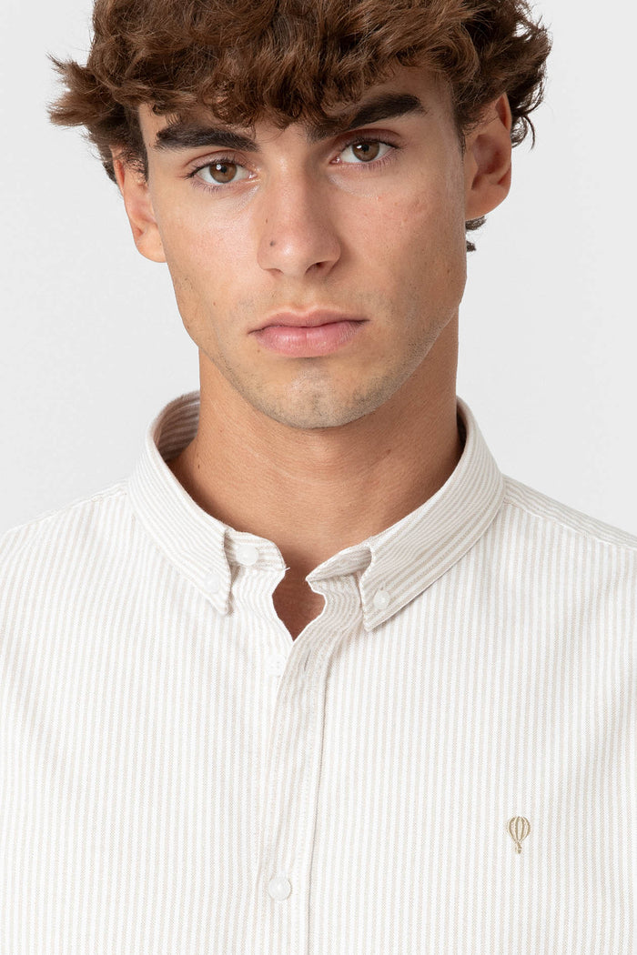 CAMISA OXFORD RAYAS BRUSHED