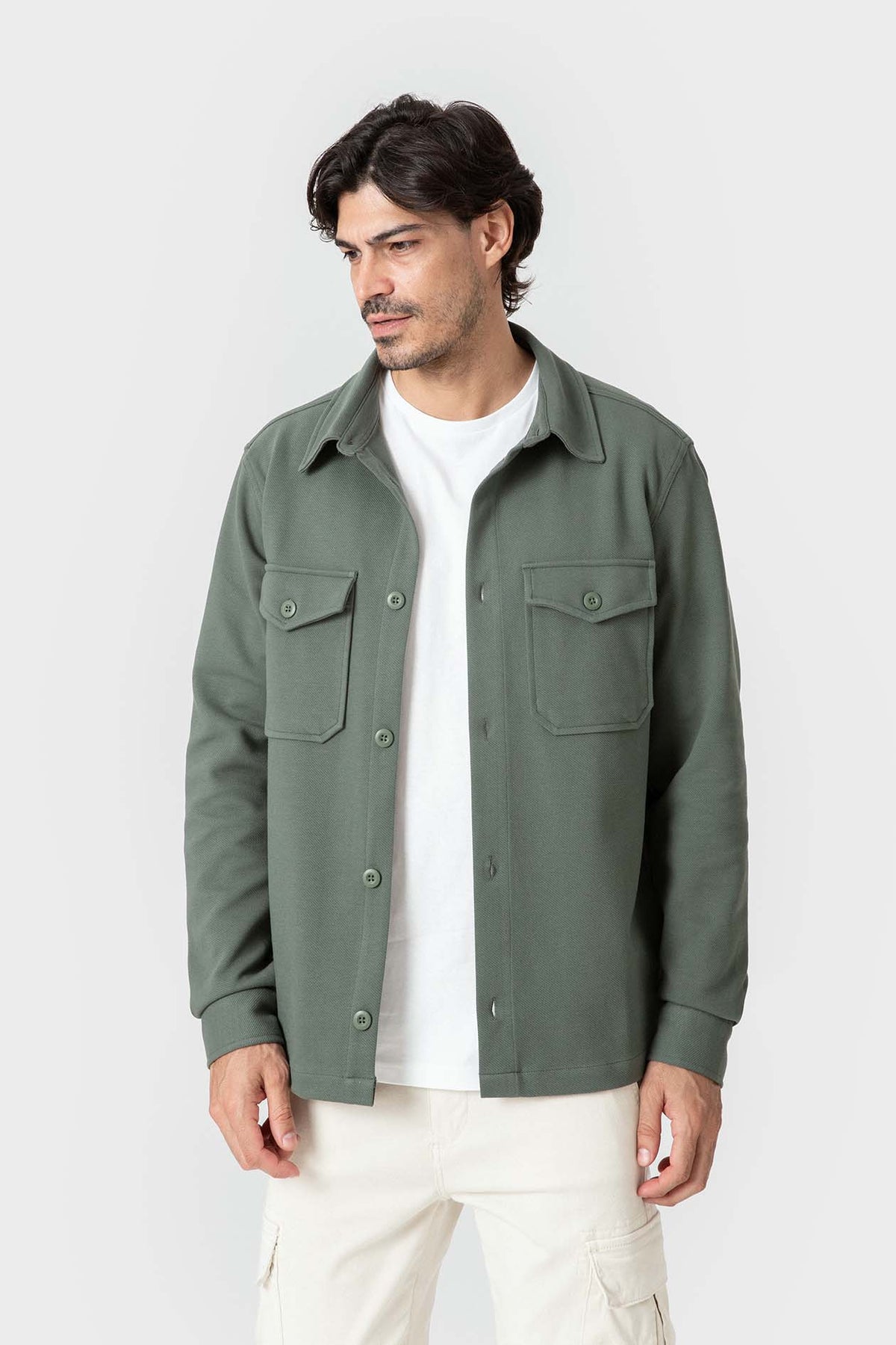 SOBRECAMISA PUNTO TEJIDO DIAGONAL